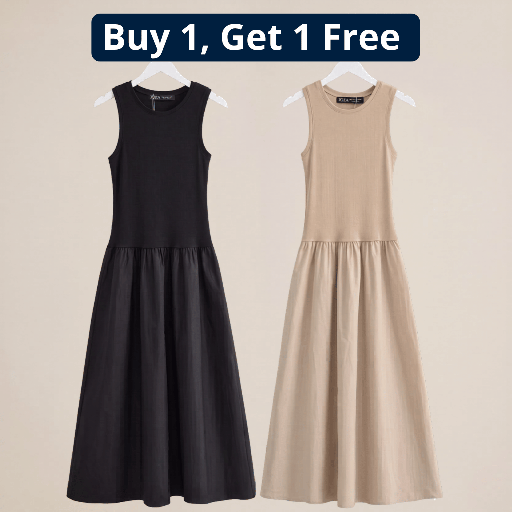 Drop-Waist Midi Dress | Buy 1 Get 1 Free Twin Pack