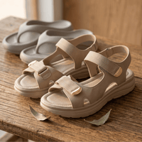 Beige Sandals + Grey Slides