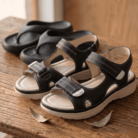 Black Sandals + Black Slides
